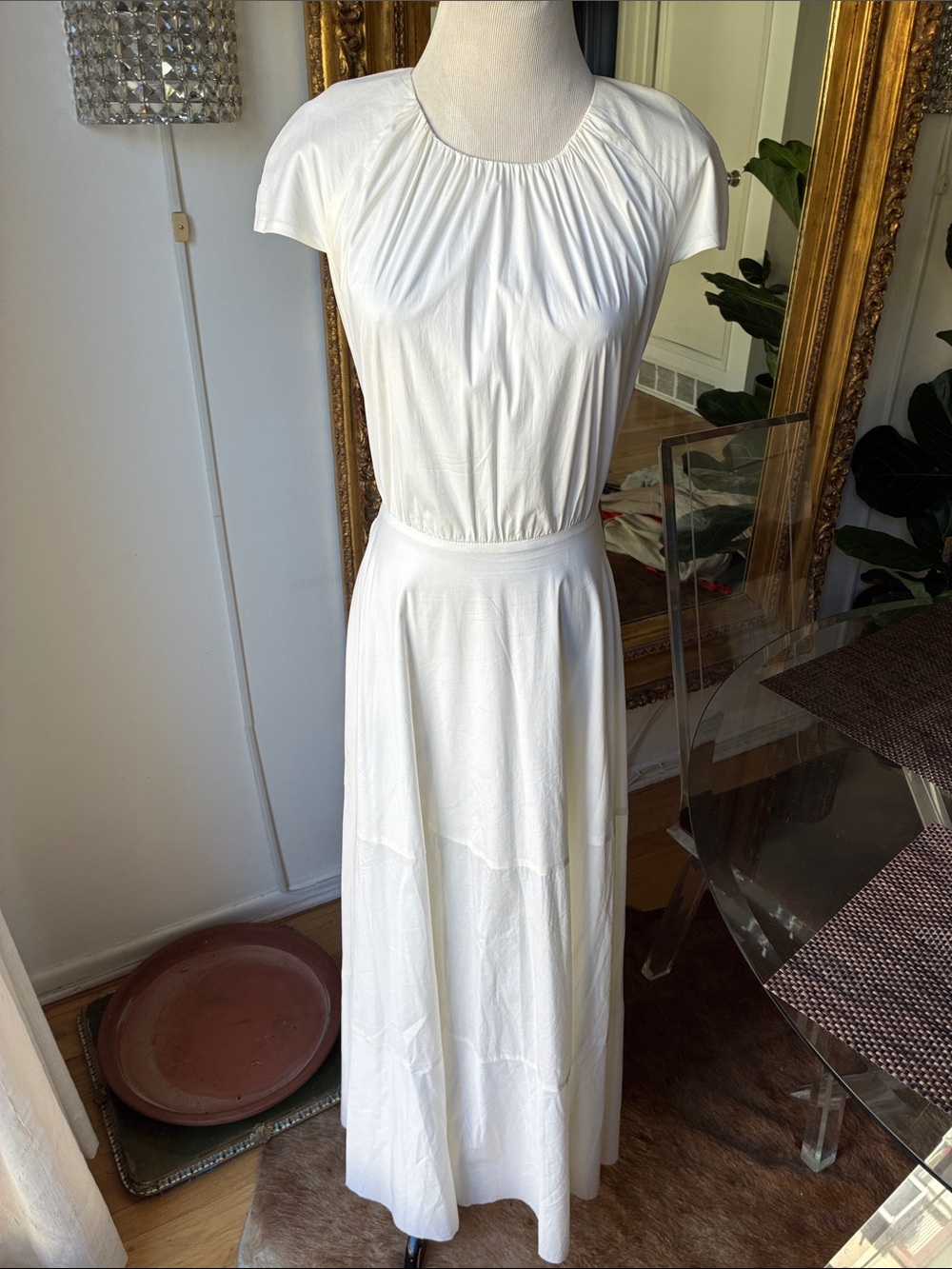 L’agence Women's White Short-Sleeve Maxi Dress size small